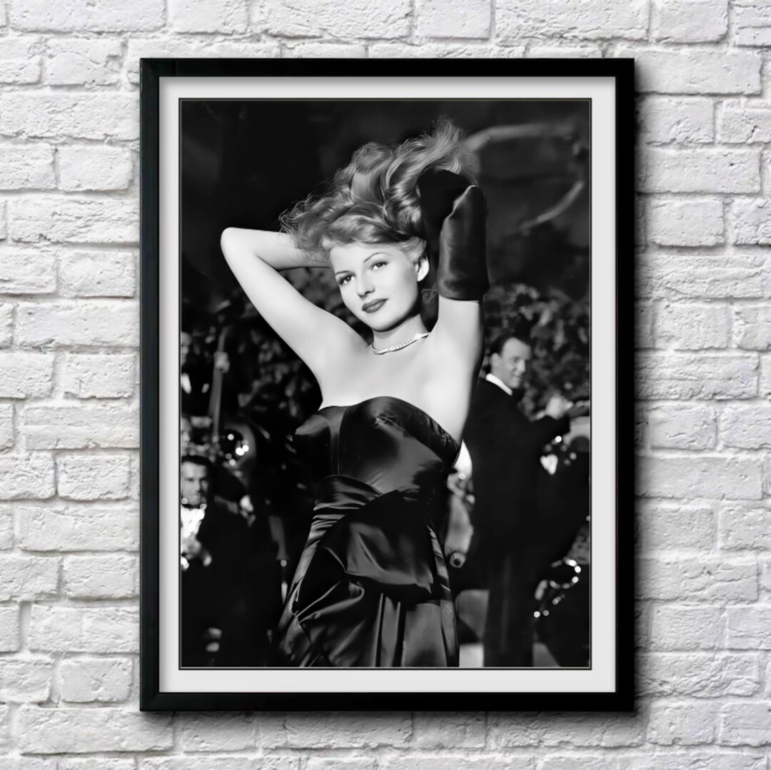 Rita Hayworth publicity photo for 'Gilda' c. 1946, black and white, multiple sizes, classic Hollywood actress, old movie stars: 1540 | MakerPlace by Michaels Rita Hayworth publicity photo for 'Gilda' c. 1946, black and white, multiple sizes, classic Hollywood actress, old movie stars: 1540 | MakerPlace by Michaels